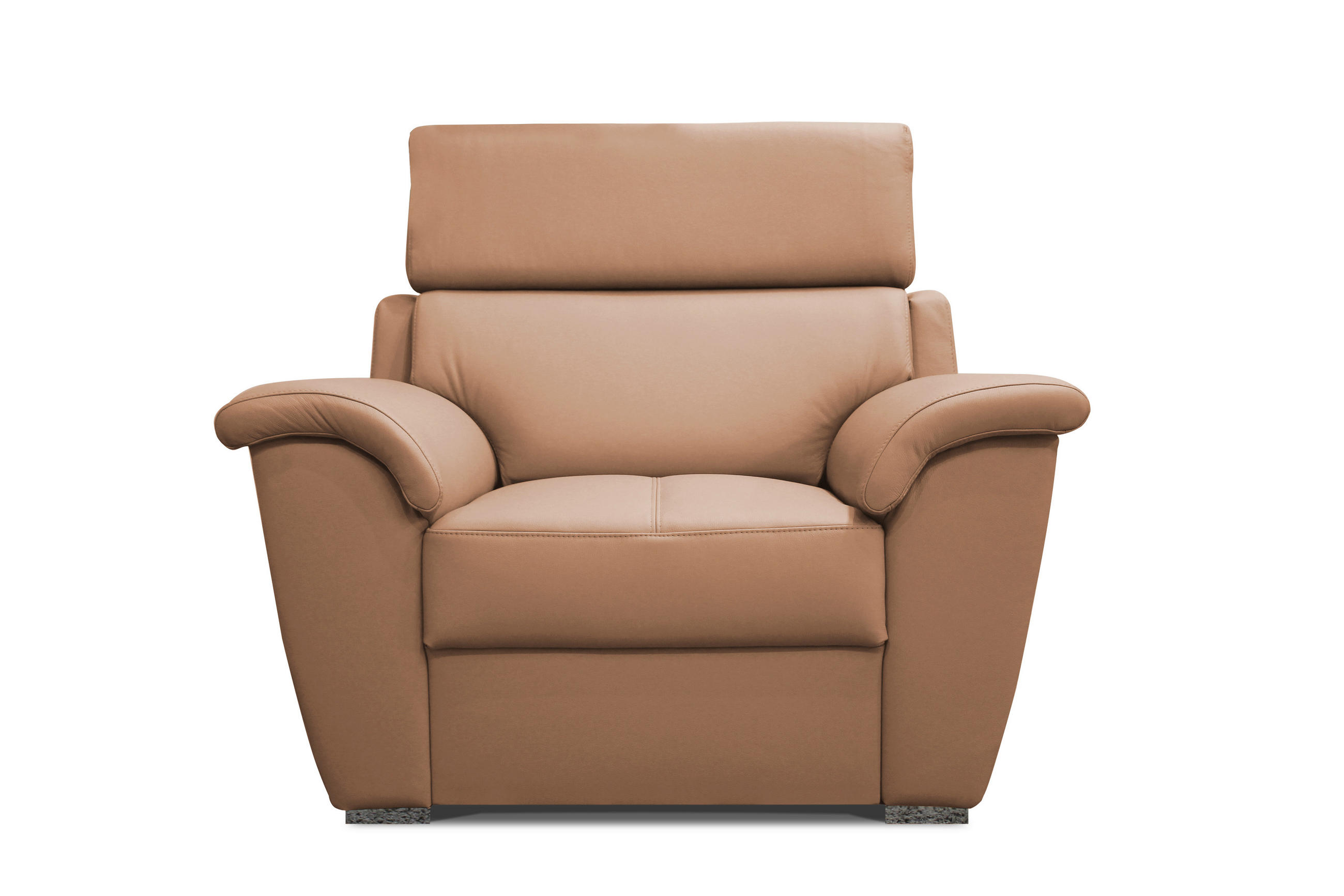 ÜLŐGARNITÚRA bőr cappuccino  - króm/cappuccino, Basics, műanyag/bőr (110/83/100cm) - Andante