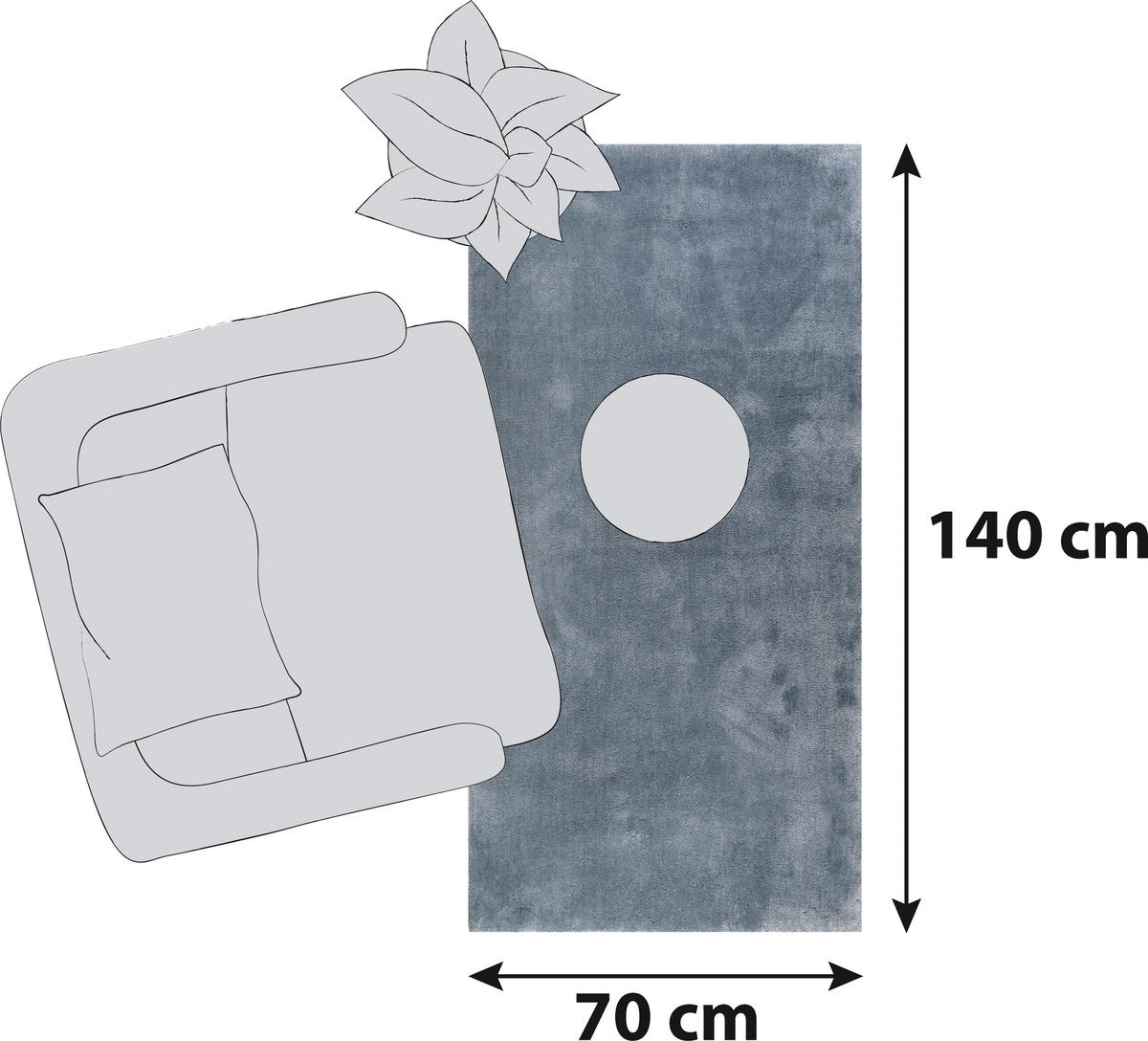HOCHFLORTEPPICH 70/140 cm Relaxx Blau, Grau  - Blau/Grau, Basics, Textil (70/140cm) - Esprit