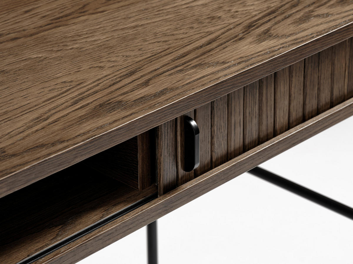 SCHREIBTISCH 120/60/75 cm  in Eichefarben, Dunkelbraun  - Eichefarben/Dunkelbraun, Trend, Holzwerkstoff/Metall (120/60/75cm) - Xora