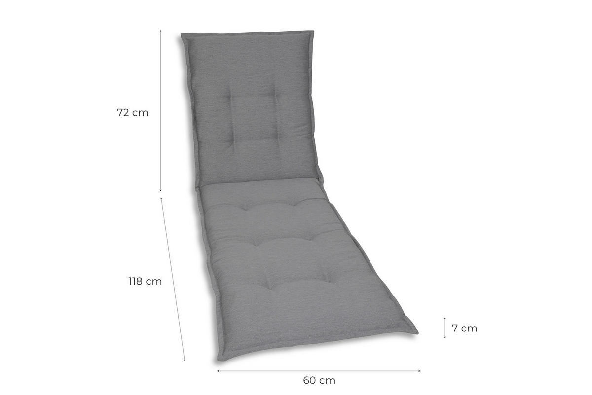 LIEGENAUFLAGE in Grau Uni  - Grau, Basics, Textil (60/7/190cm)