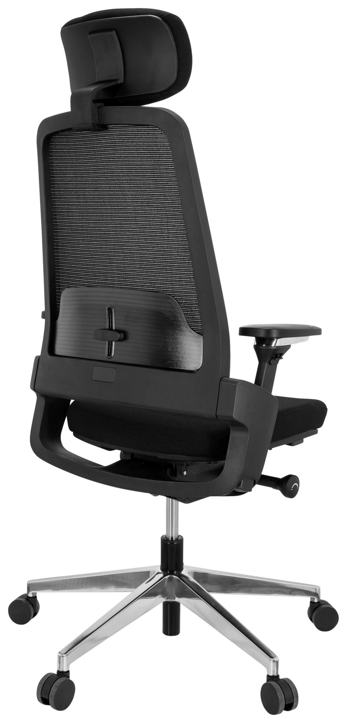 DREHSTUHL Netzbespannung, Flachgewebe Schwarz  - Silberfarben/Schwarz, Basics, Kunststoff/Textil (62/120/58cm) - MID.YOU