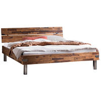 BETT 90/200 cm  in Braun, Akaziefarben  - Braun/Akaziefarben, MODERN, Holz/Metall (90/200cm) - Hasena