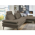 ECKSOFA in Echtleder Greige  310/180 cm  - Greige/Schwarz, Design, Leder/Metall (310/180cm) - Dieter Knoll