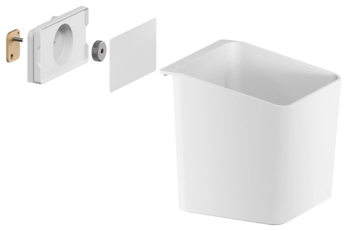 KRÄUTERTOPF  - Weiß, Basics, Kunststoff/Metall (13,5/13,5/14cm) - Tesa