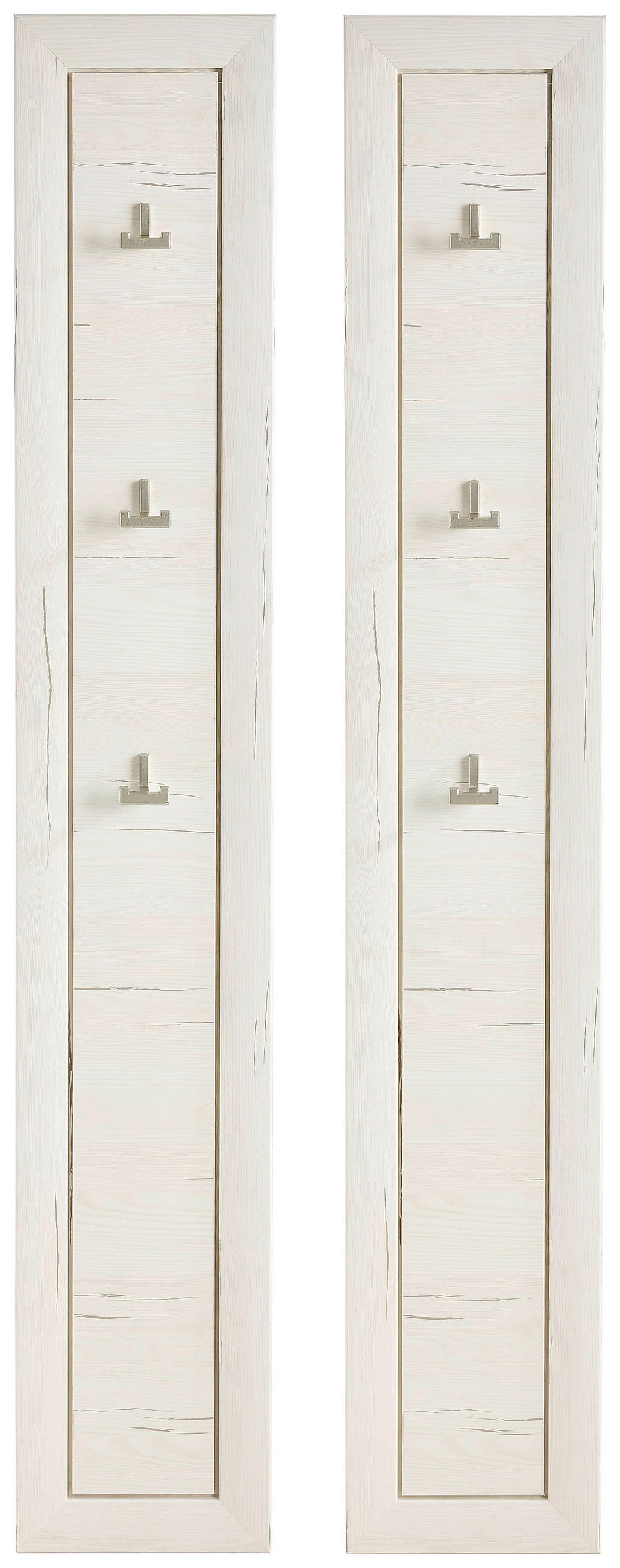 GARDEROBENPANEEL 2 Stück in 27/162/2,5 cm - Weiß/Pinienfarben, LIFESTYLE, Holzwerkstoff (27/162/2,5cm) - Hom`in