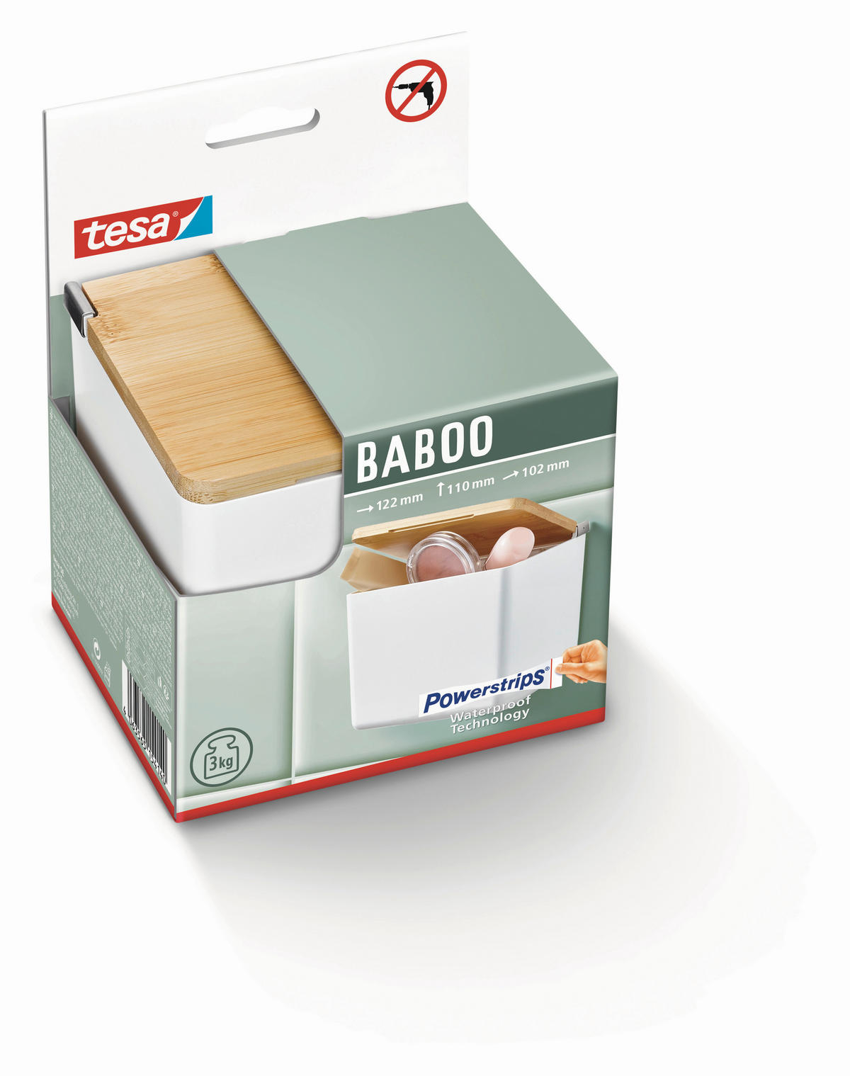 AUFBEWAHRUNGSBOX - Weiß, Basics, Holz/Kunststoff (12,2/11/10,2cm) - Tesa