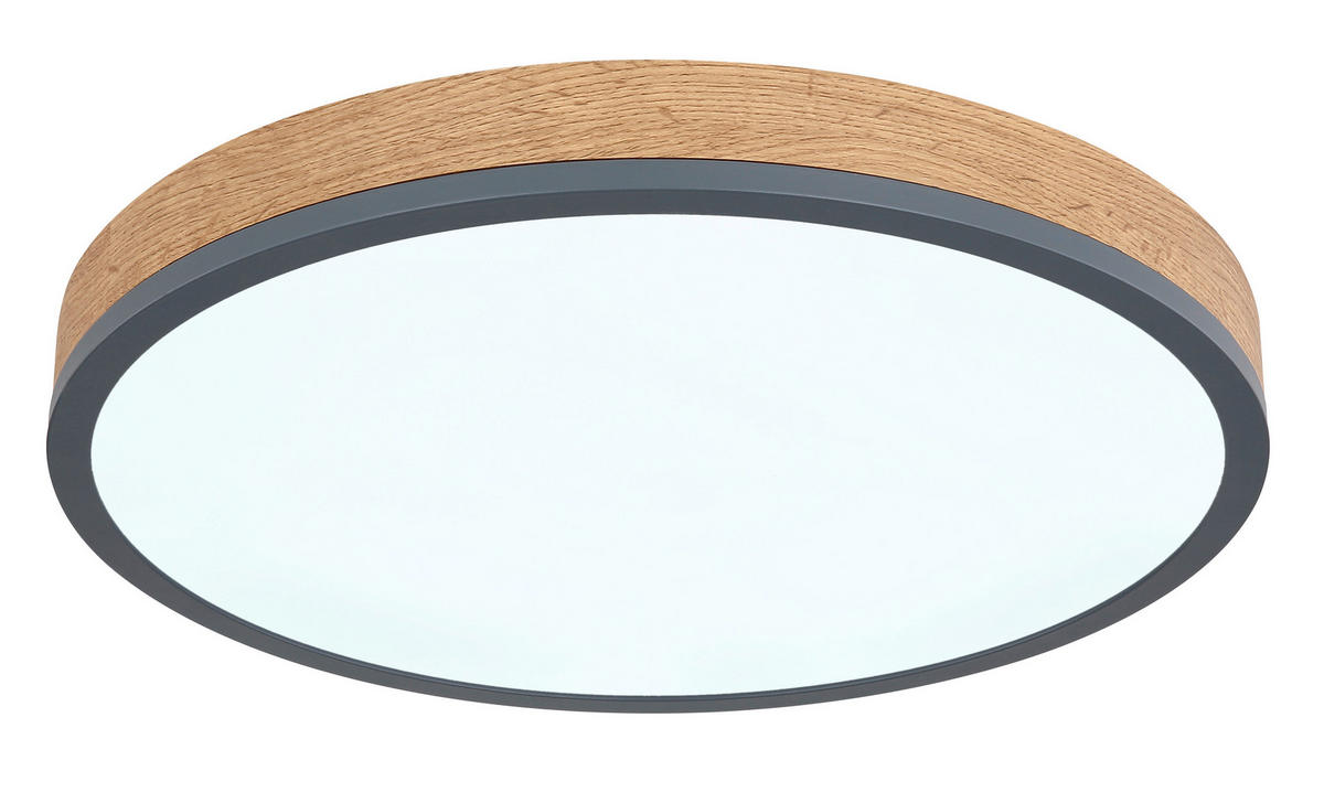 LED-DECKENLEUCHTE 45/8,5 cm   - Opal/Graphitfarben, Basics, Holzwerkstoff/Kunststoff (45/8,5cm) - Globo