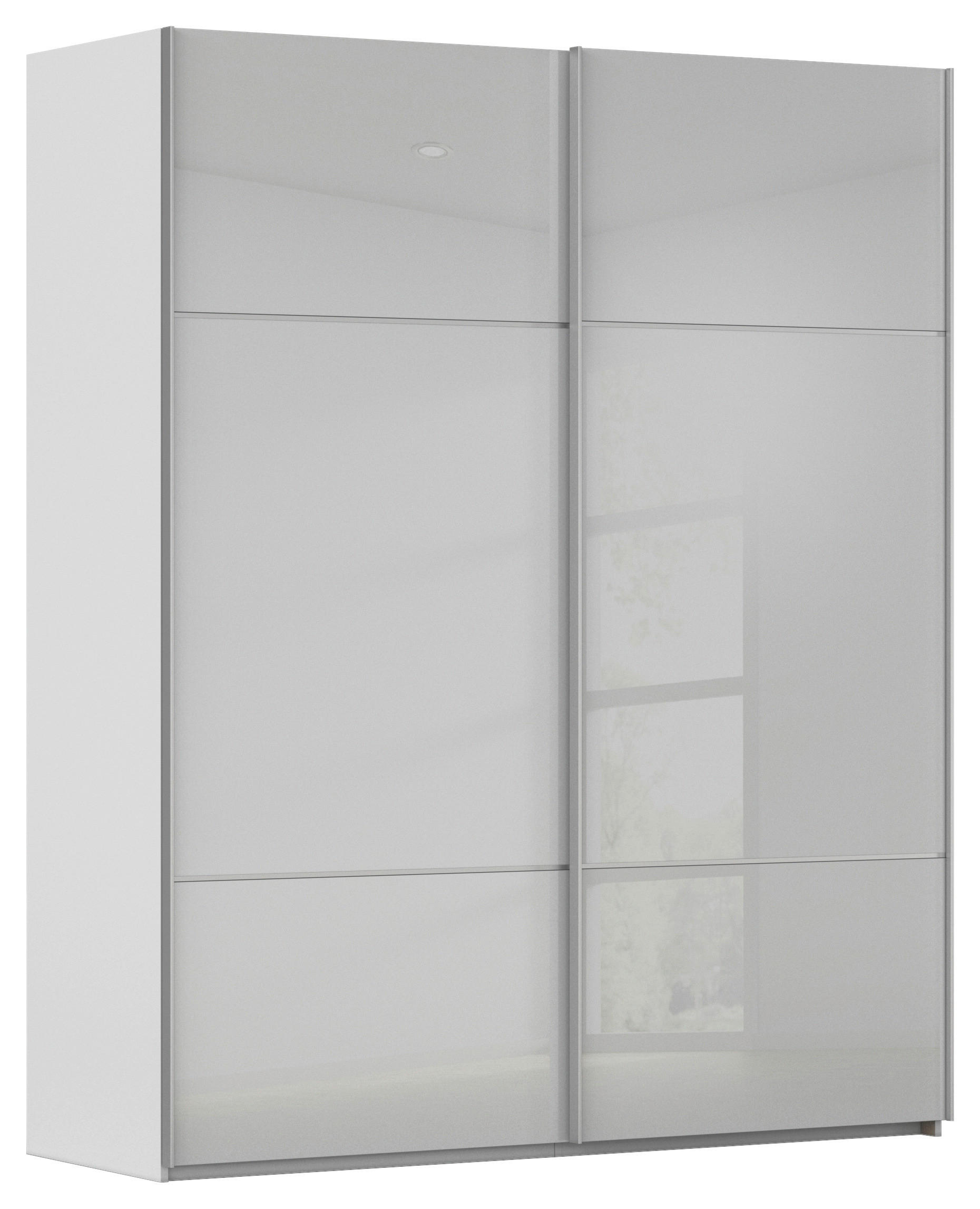 SCHWEBETÜRENSCHRANK 201/223/67 cm 2-türig Grau  - Alufarben/Grau, KONVENTIONELL, Glas/Holzwerkstoff (201/223/67cm) - Novel