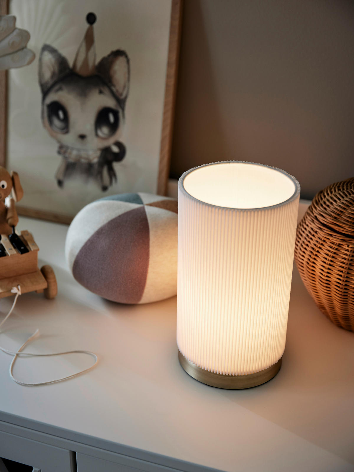 TISCHLEUCHTE Dora 25/25 cm   - Goldfarben/Braun, MODERN, Textil/Metall (25/25cm) - PR Home