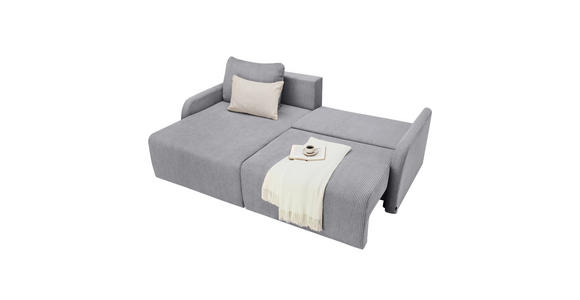 ECKSOFA in Cord Grau  - Schwarz/Grau, KONVENTIONELL, Kunststoff/Textil (217/146cm) - Carryhome