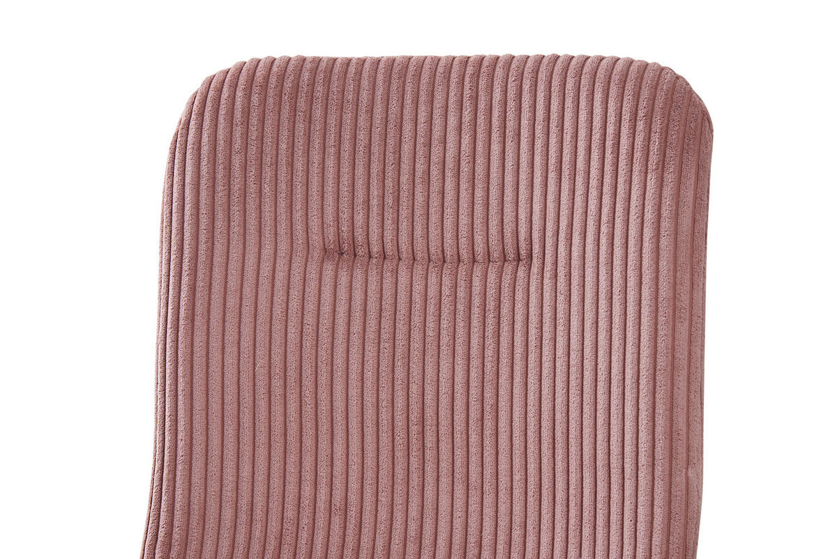 STUHL Cord Rosa  - Schwarz/Rosa, Design, Textil/Metall (43/83/56cm) - Xora