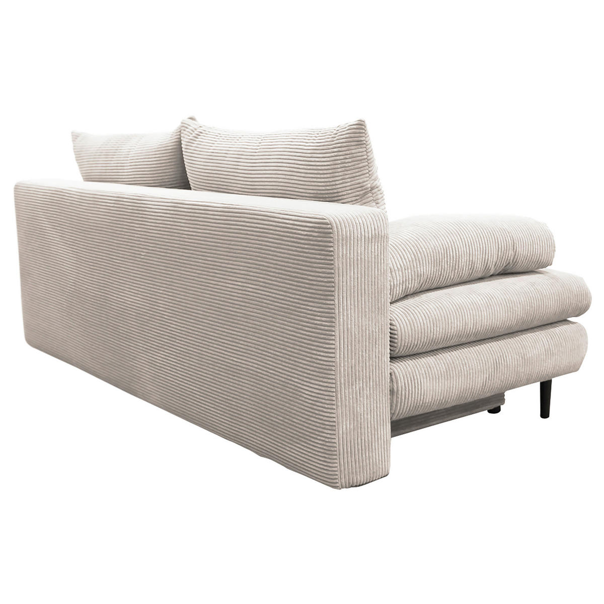SCHLAFSOFA Cord Beige  - Beige/Schwarz, Design, Holz/Textil (202/85/99cm) - P & B