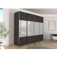 SCHWEBETÜRENSCHRANK  in Graphitfarben, Seidengrau  - Chromfarben/Seidengrau, KONVENTIONELL, Glas/Holzwerkstoff (271/223/68cm) - Novel