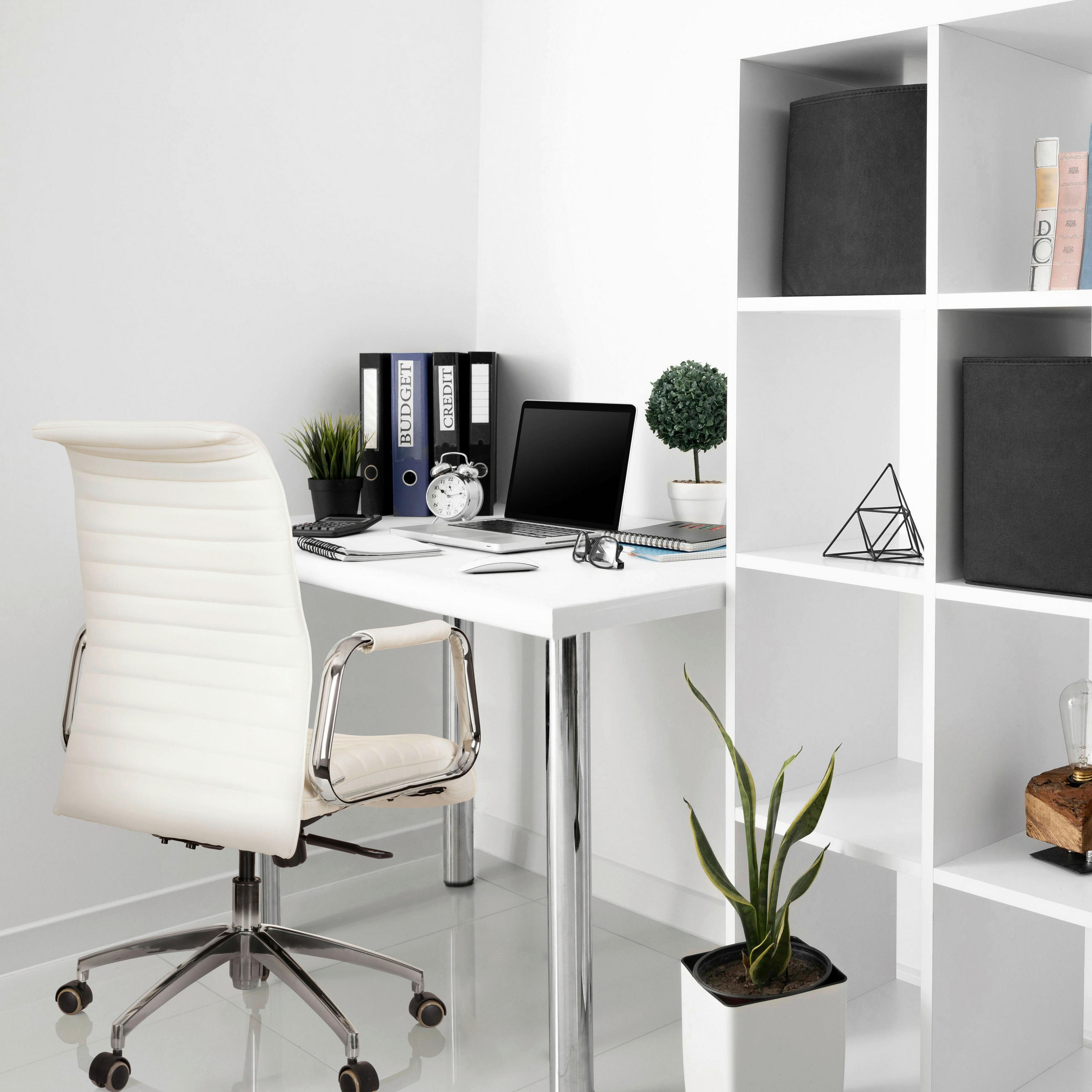 CHEFSESSEL Lederlook Creme, Silberfarben  - Silberfarben/Creme, MODERN, Leder/Kunststoff (59/114/50cm) - MID.YOU