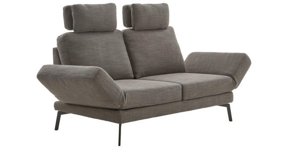 2-SITZER-SOFA Flachgewebe Schwarz  - Schwarz, KONVENTIONELL, Textil/Metall (170-218/87/93-141cm) - Hom`in