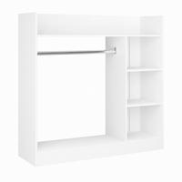 ODPRTA OMARA ZA OBLAČILA - bela, Moderno, kovina/leseni material (124/120/35cm) - Livetastic