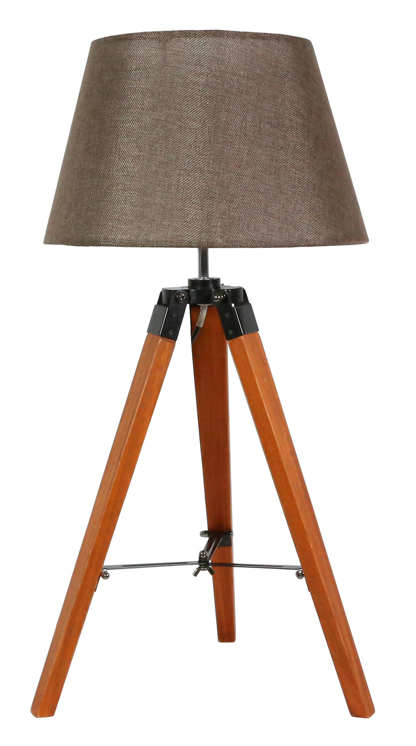TISCHLEUCHTE 35/35/68 cm   - Braun, Natur, Holz/Textil (35/35/68cm)