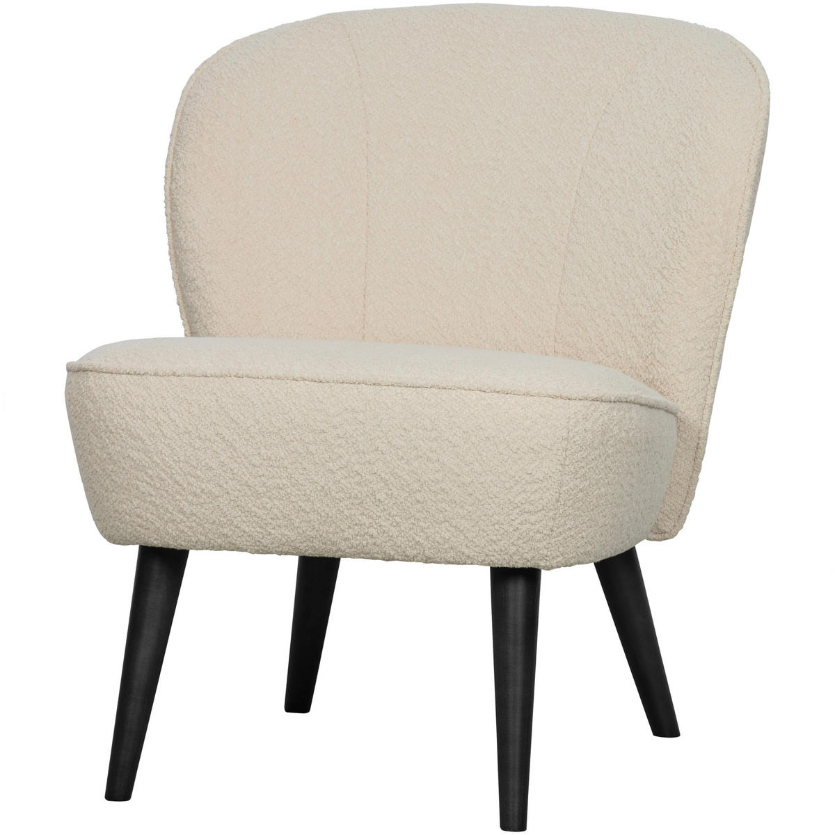 SESSEL in Bouclé Creme  - Creme/Schwarz, Design, Holz/Textil (59/71/70cm) - Livetastic