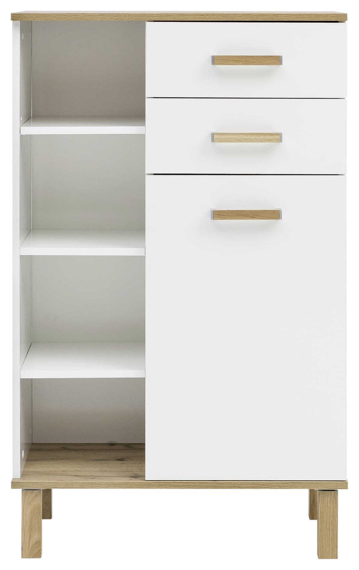 UNTERSCHRANK 67,0/114,5/35,0 cm   - Eichefarben/Weiß, MODERN, Holz/Holzwerkstoff (67,0/114,5/35,0cm) - MID.YOU