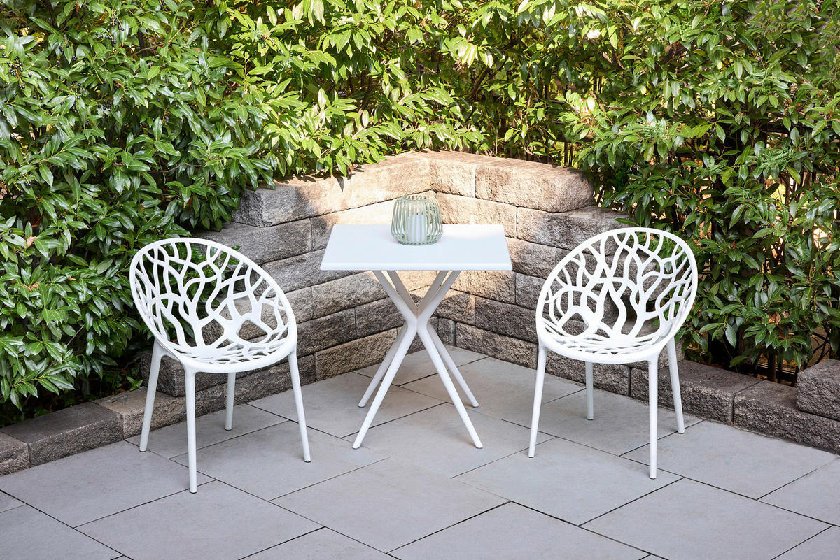 GARTENTISCH 70/70/74 cm Kunststoff quadratisch  - Weiß, Design, Kunststoff (70/70/74cm) - Ambia Garden