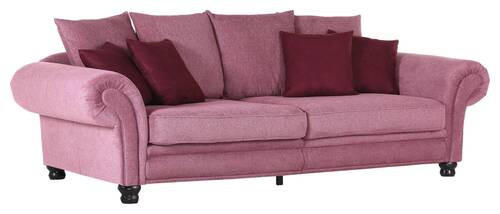MEGASOFA Flachgewebe Rosa  - Dunkelrosa/Schwarz, ROMANTIK / LANDHAUS, Holz/Textil (280/85/124cm) - Landscape