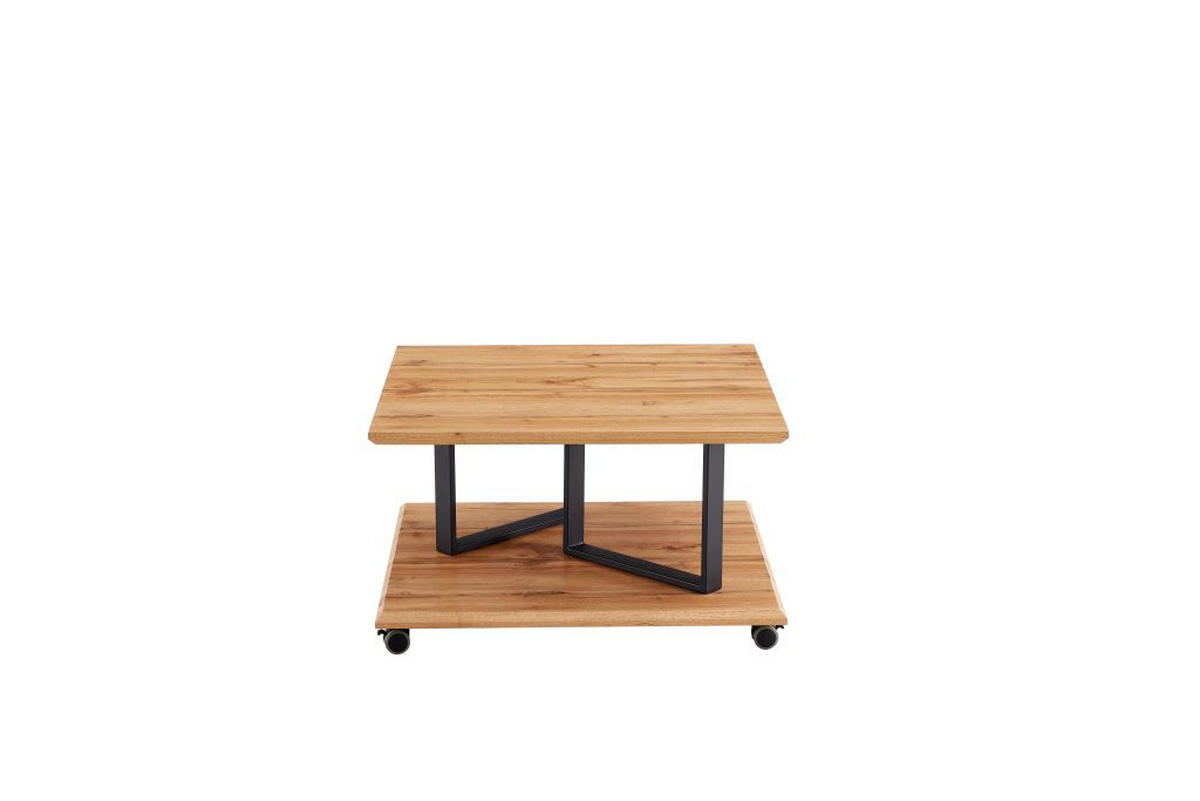 KLUB STOČIĆ 80/45/80 cm  crna, boja hrasta  - siva/boja hrasta, Moderno, metal/pločasti materijal (80/45/80cm) - Ti'me