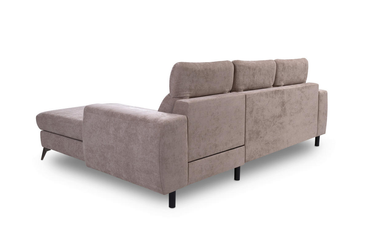 ROHOVÁ SEDAČKA, textil, béžová - černá/béžová, Basics, kov/textil (264/191cm) - Livetastic