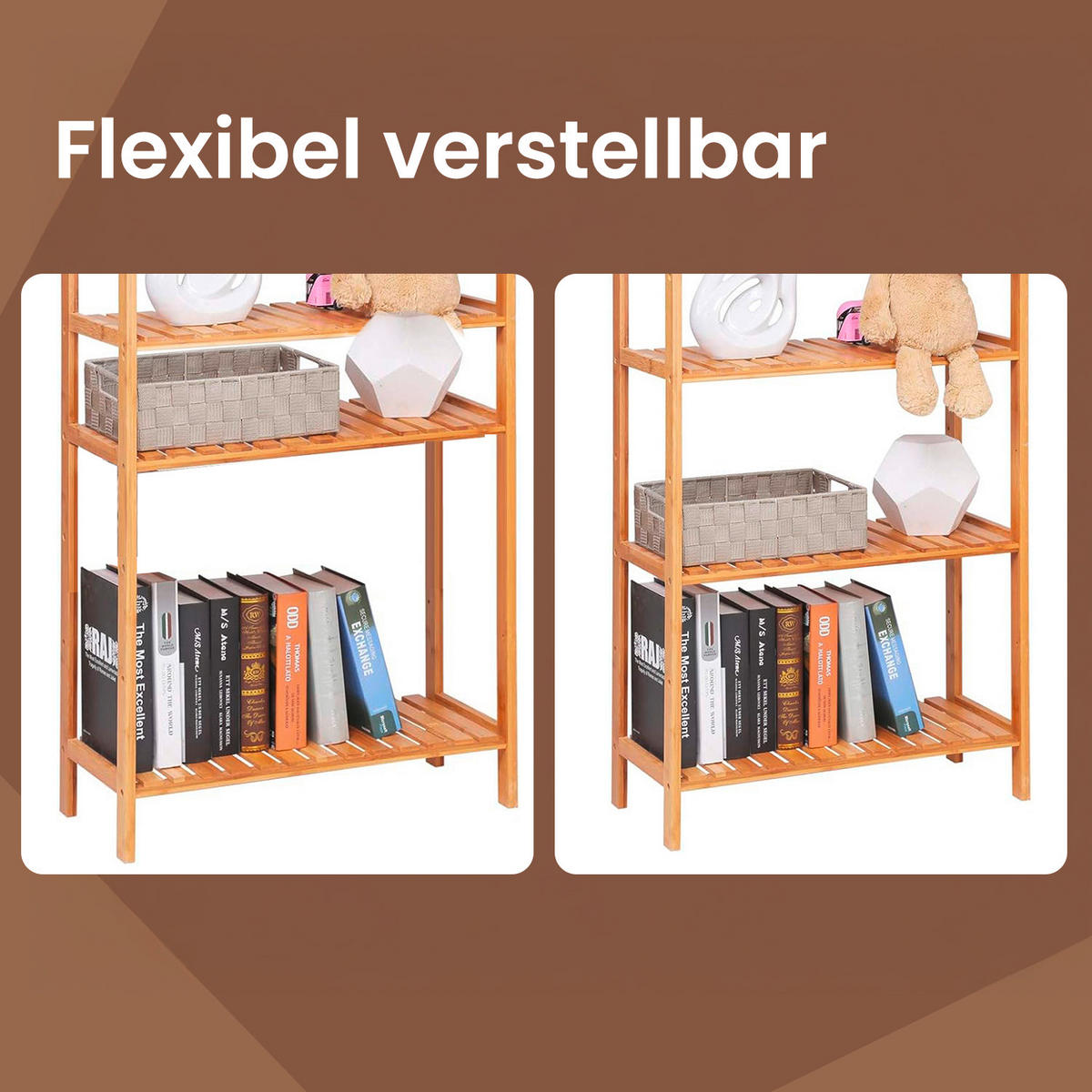 REGÁL DO KOUPELNY, bambus, přírodní barvy - přírodní barvy, Basics, dřevo (60/130/26cm)