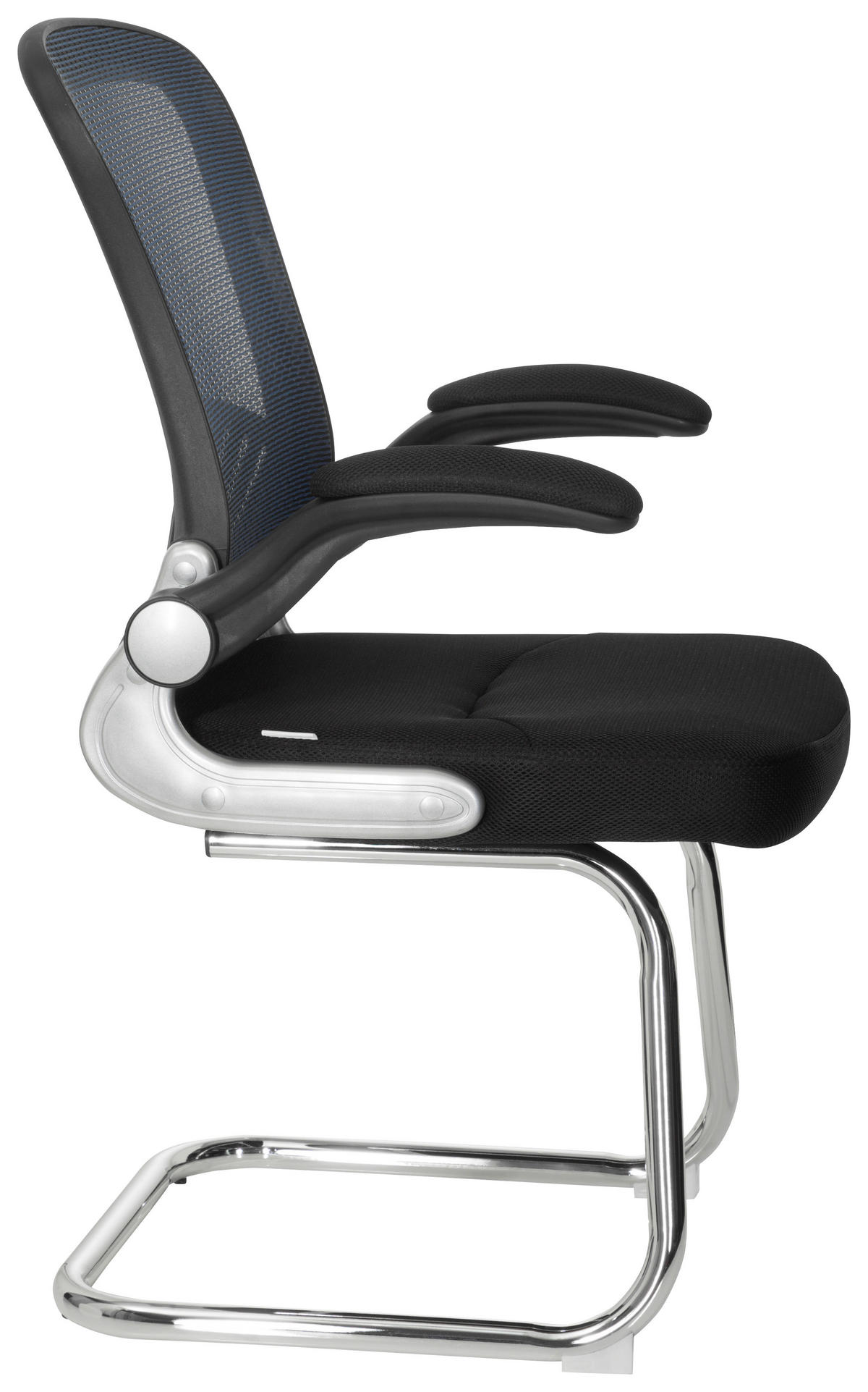 BESUCHERSTUHL Blau, Schwarz  - Chromfarben/Blau, MODERN, Textil/Metall (64/103/64cm) - MID.YOU