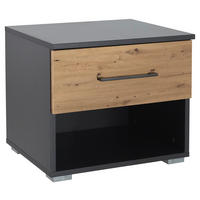 NACHTTISCH 47/43/42 cm  in Dunkelgrau, Eiche Artisan  - Dunkelgrau/Alufarben, Modern, Holzwerkstoff/Kunststoff (47/43/42cm) - Rauch Möbel