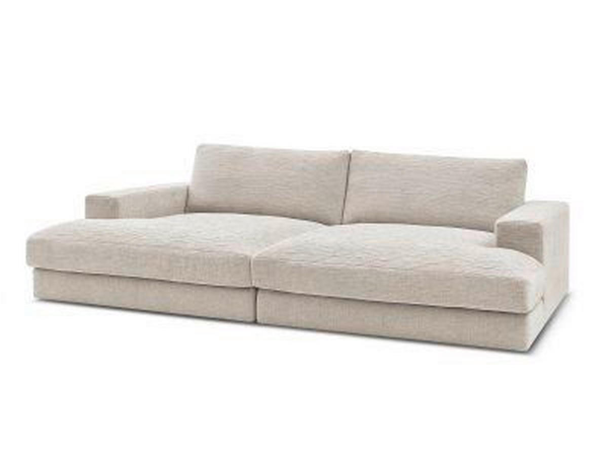 BIGSOFA LEONARD Struktur Beige  - Beige/Schwarz, MODERN, Kunststoff/Textil (274/77/159cm)