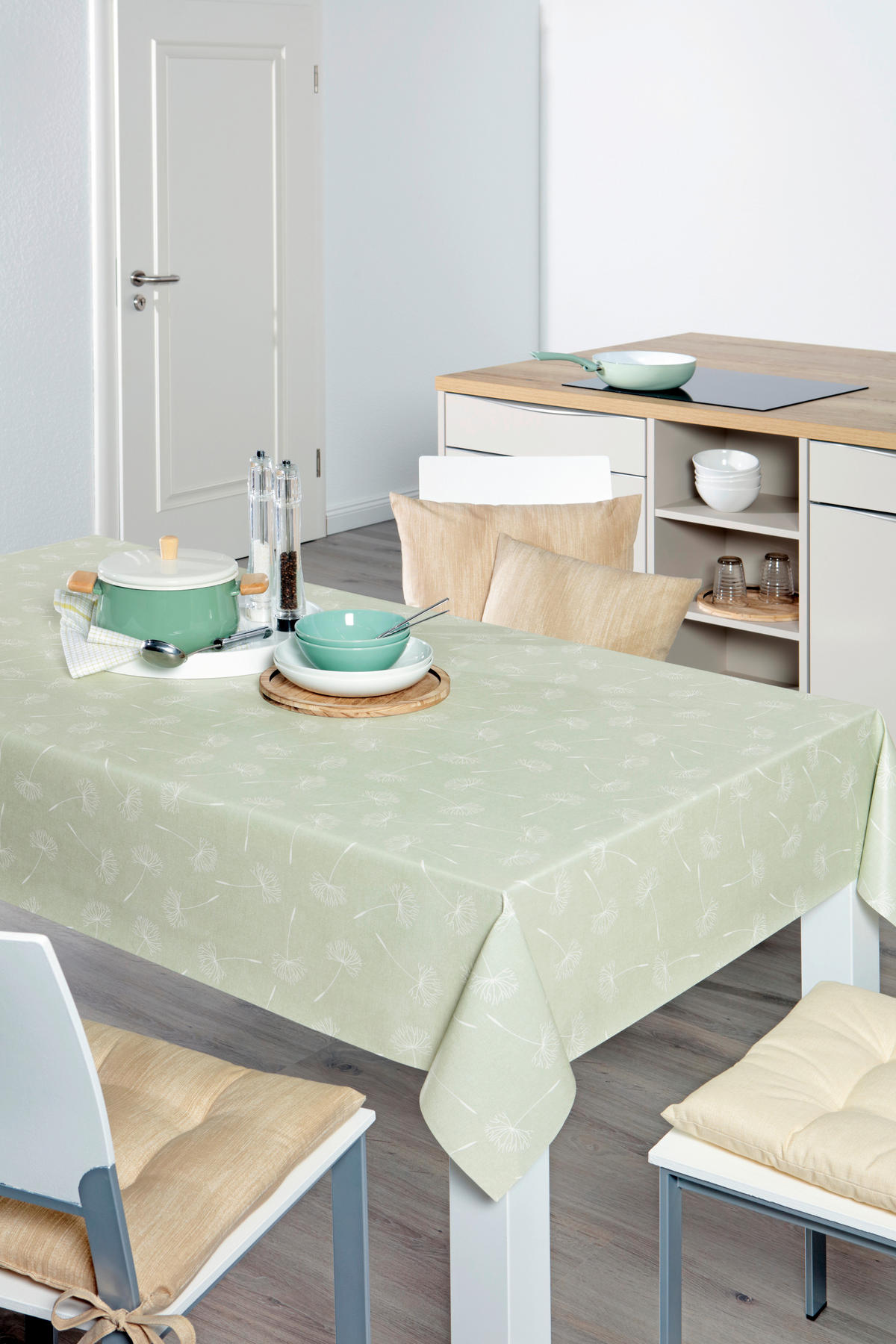 TISCHDECKE MILANO Textil Salbeigrün 130/160 cm  - Salbeigrün, KONVENTIONELL, Textil (130/160cm) - Peyer Syntex