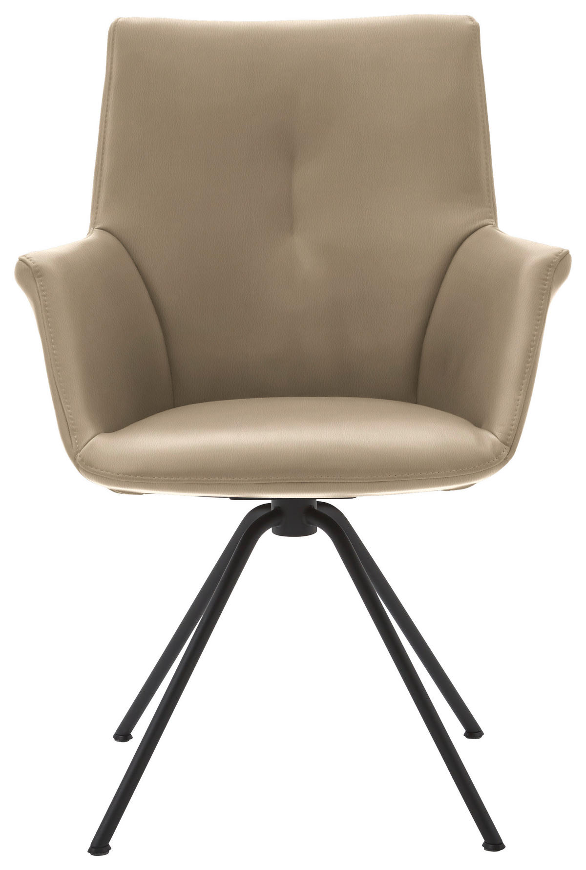ARMLEHNSTUHL  in Stahl Echtleder pigmentiert  - Schwarz/Cappuccino, Design, Leder/Metall (65/91/63cm) - Dieter Knoll