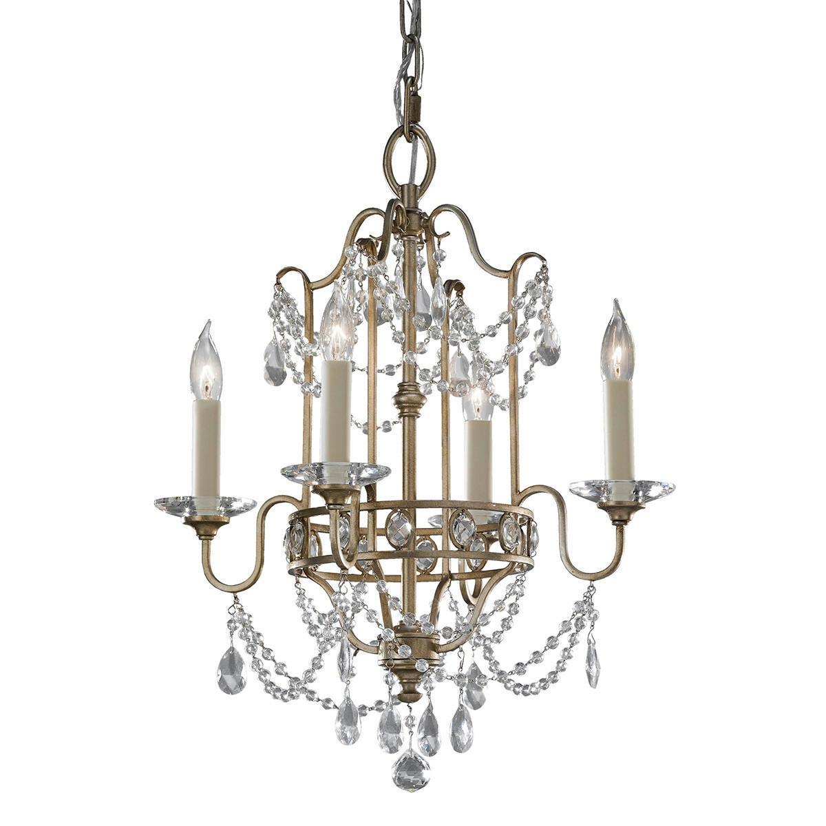 KRONLEUCHTER 41.3/54 cm    - Silberfarben, Basics, Glas/Metall (41.3/54cm) - Elstead Lighting