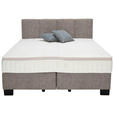 BOXSPRINGBETT 200/200 cm  in Braun  - Schwarz/Braun, Design, Kunststoff/Textil (200/200cm) - Hom`in