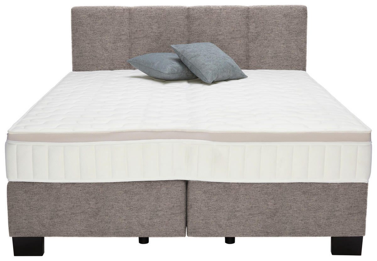 BOXSPRINGBETT 180/200 cm  in Braun  - Schwarz/Braun, Design, Kunststoff/Textil (180/200cm) - Hom`in