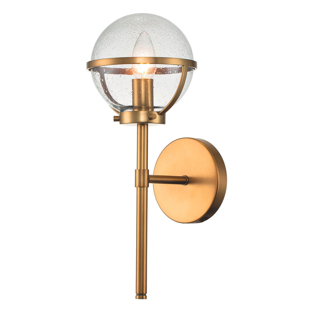 BADEZIMMER-WANDLEUCHTE - Messingfarben, Design, Glas/Metall (15.6/40.3/19cm) - Elstead Lighting