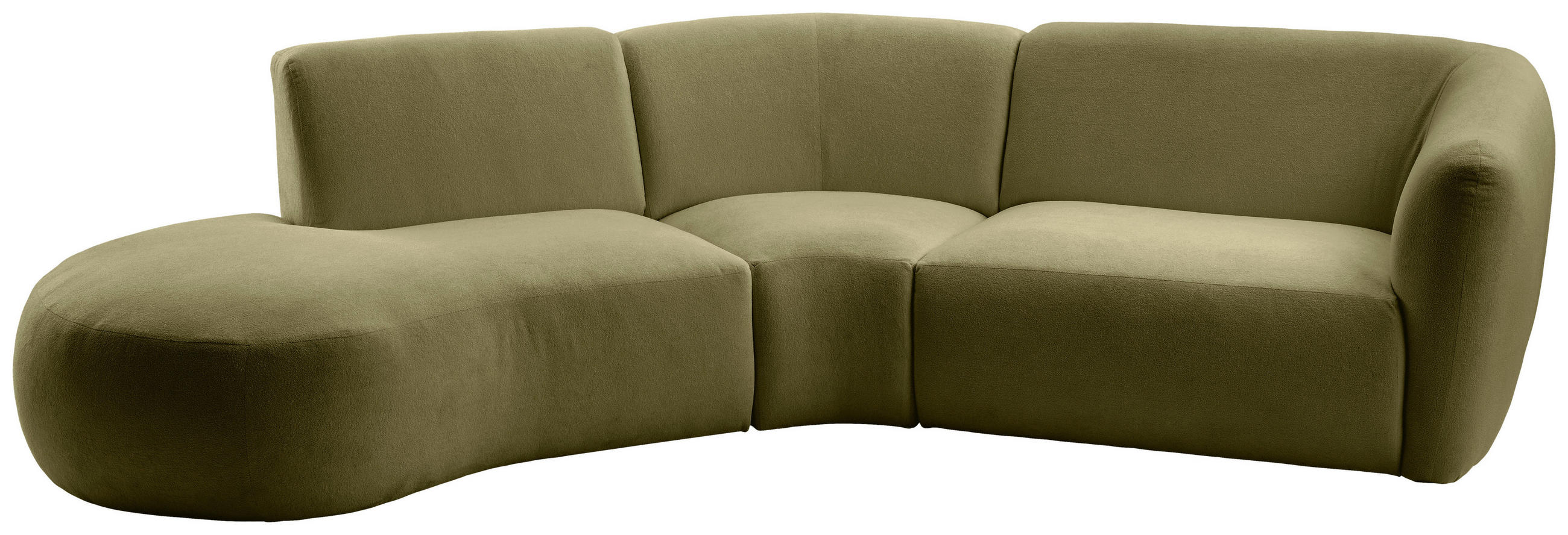 ECKSOFA in Mikrofaser Grün - Schwarz/Grün, Modern, Kunststoff/Textil (182/276cm) - Livetastic