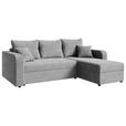 ECKSOFA  in Cord Grau  - Schwarz/Grau, KONVENTIONELL, Kunststoff/Textil (238/144cm) - Carryhome