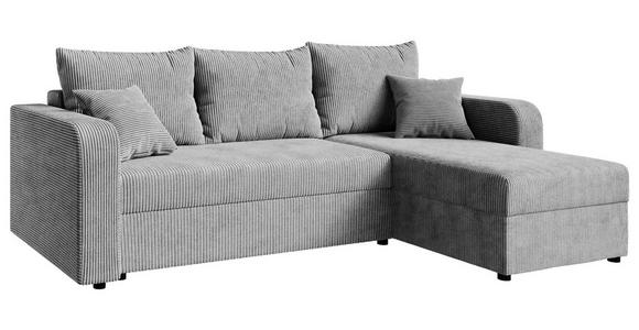 ECKSOFA  in Cord Grau  - Schwarz/Grau, KONVENTIONELL, Kunststoff/Textil (238/144cm) - Carryhome