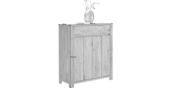 KOMMODE Wildeiche, Kerneiche massiv geölt Eichefarben - Eichefarben, KONVENTIONELL, Holz (91,8/103,5/40cm) - Linea Natura