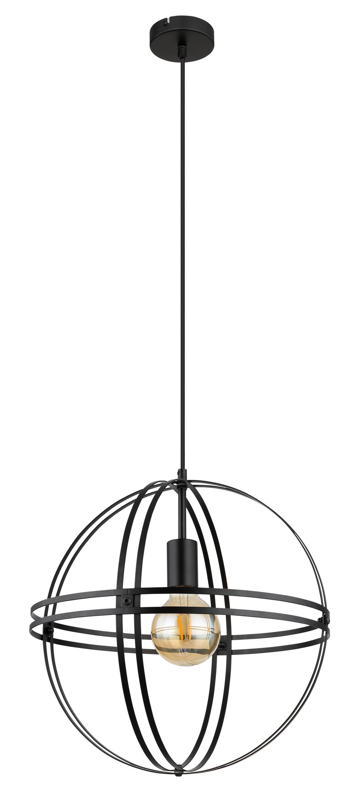 HÄNGELEUCHTE 40/120 cm    - Schwarz, Design, Metall (40/120cm) - Globo