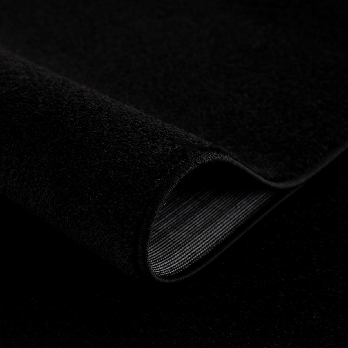 WEBTEPPICH 120 cm Uni Schwarz  - Schwarz, LIFESTYLE, Kunststoff/Textil (120cm)