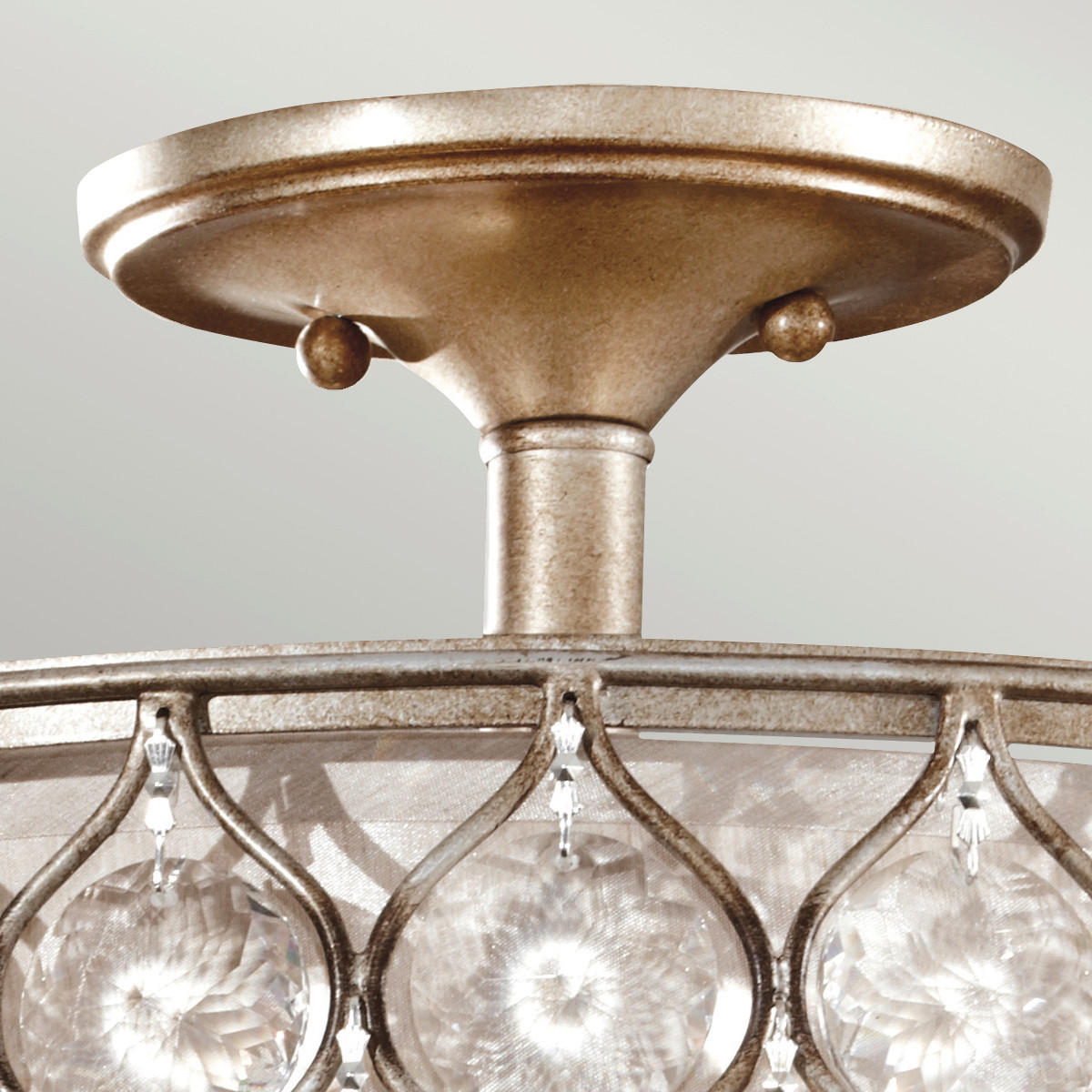 DECKENLEUCHTE  40.6/31.8 cm    - Silberfarben, Konventionell, Glas/Textil (40.6/31.8cm) - Elstead Lighting