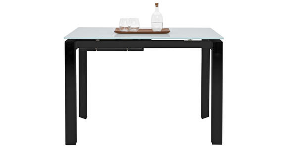ESSTISCH rechteckig Grau, Schwarz - Schwarz/Grau, Design, Glas/Metall (110(155)/70/77cm) - Dieter Knoll