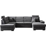 WOHNLANDSCHAFT in Webstoff Anthrazit  - Dunkelbraun/Anthrazit, KONVENTIONELL, Kunststoff/Textil (183/319/166cm) - Cantus