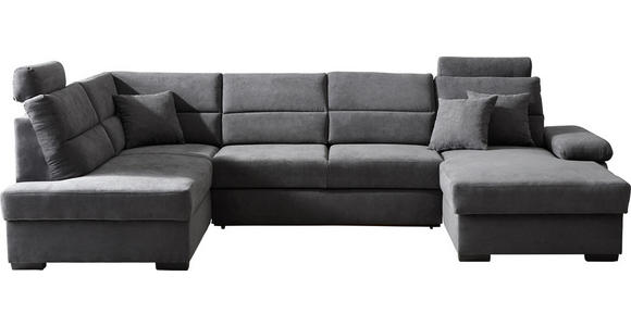 WOHNLANDSCHAFT  in Webstoff Anthrazit  - Dunkelbraun/Anthrazit, KONVENTIONELL, Kunststoff/Textil (183/319/166cm) - Cantus