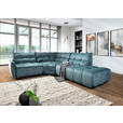 ECKSOFA Petrol Flachgewebe  - Petrol/Schwarz, MODERN, Kunststoff/Textil (235/275cm) - Landscape