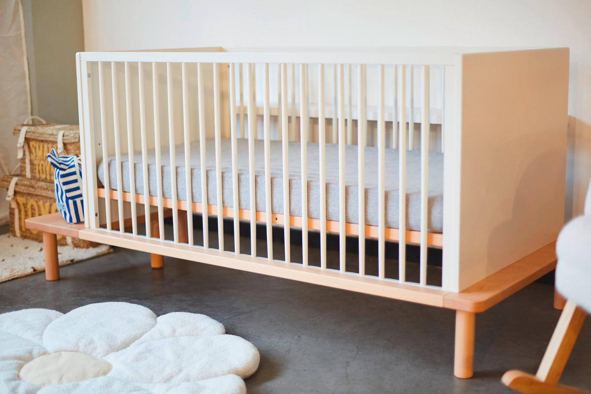 GITTERBETT Evobed 5in1 Naturel inkl. Rausfallschutz B140PLF  - Weiß/Naturfarben, KONVENTIONELL (182/84/84cm) - Childhome