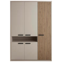 OMARA S KLASIČNIMI VRATI, barve hrasta, bež  - temno siva/barve hrasta, Moderno, leseni material (146/209/60cm) - Xora